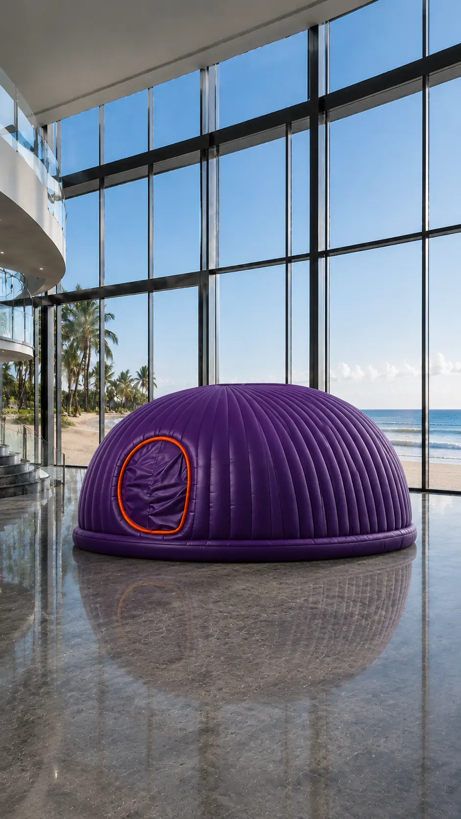 portable heated yoga studio dome interior for hot yoga classes
