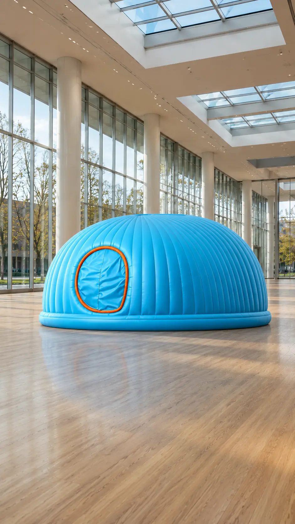 inflatable wellness dome installed in a hospitality and resort setting